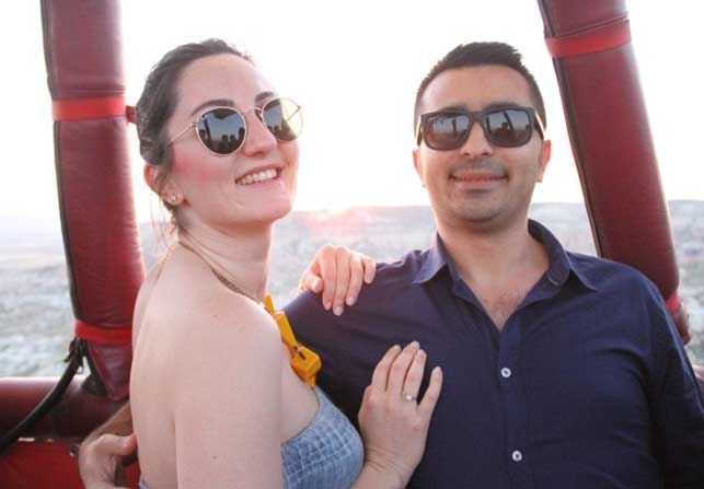 Özel Haber) Kapadokya semalarında sürpriz evlilik teklifi